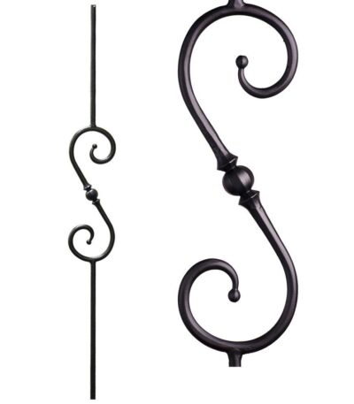 2.10.4 Single Sphere Scroll Iron Baluster