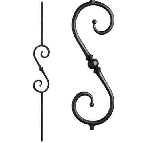 2.10.4 Single Sphere Scroll Iron Baluster
