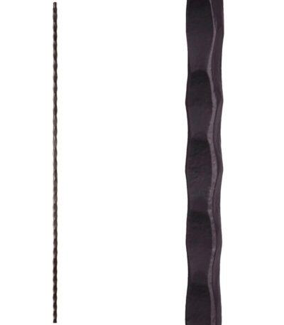 2.9.20 Plain Square Hammered Iron Baluster