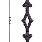 2.9.3 Single Diamond Tuscan Square Hammered Iron Baluster