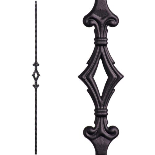 images 2.9.3 single diamond Tuscan square hammered iron baluster