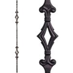 2.9.4 Double Diamond Tuscan Square Hammered Iron Baluster