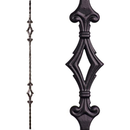 images 2.9.4 double diamond Tuscan square hammered iron baluster