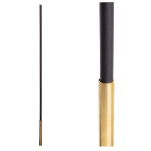 SoHo satin black iron baluster with one brass base sleeve