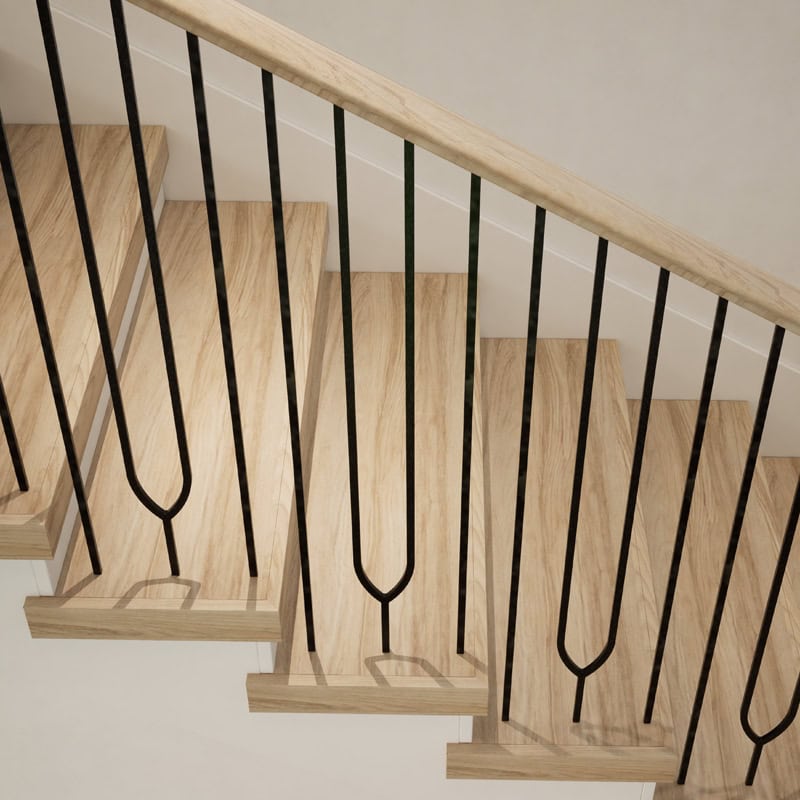 Harmony iron balusters on a staircase