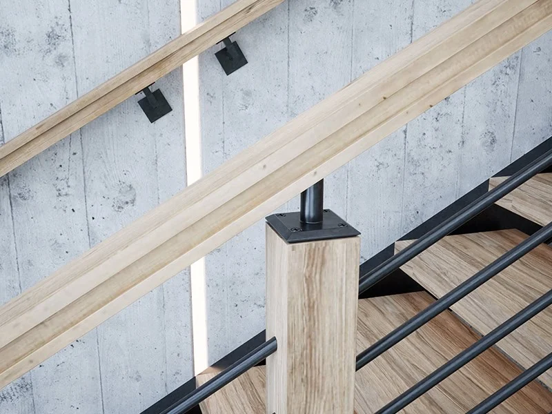 6084 modern wood stair handrail
