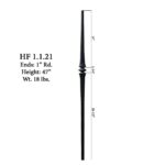 1.1.21 Small Tapered Knuckle Tuscan Round Hammered Iron Newel - Image 2