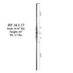 16.1.17 Single Feather Baluster - 44" Satin Black - Image 2