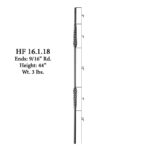 16.1.18 Double Feather Iron Baluster - Satin Black - Image 2