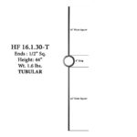 16.1.30-T Single Ring Aalto Baluster - 44" H. x 1/2" Sq. - Image 2