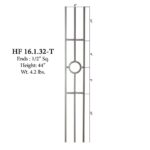 16.1.32-T Single Ring Aalto Baluster - 44" H. x 1/2" Sq. - Image 2