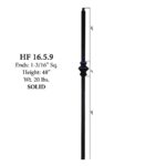 16.5.9 Single Knuckle Iron Newel - Satin Black - Image 2