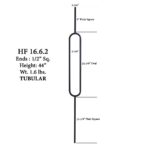 16.6.2 Single Oval Aalto Baluster - 44" H. x 1/2" Sq. - Image 2