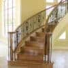 Staircase with 16.1.3 single basket solid iron balusters