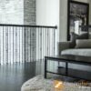 Staircase with 16.6.1 double bar Aalto balusters, 44 in tall x 1/2 in square