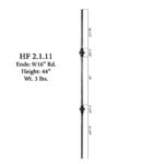 2.1.11 Double Knuckle Tuscan Round Hammered Iron Baluster - Image 2