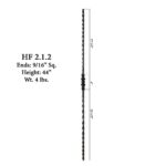 2.1.2 Single Knuckle Tuscan Square Hammered Iron Baluster - Image 2