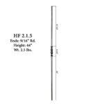 2.1.5 Long Single Knuckle Tuscan Round Hammered Iron Baluster - Image 2