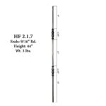 2.1.7 Double Knuckle Tuscan Round Hammered Iron Baluster - Image 2