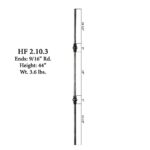 2.10.3 Double Sphere Tuscan Round Hammered Iron Baluster - Image 2