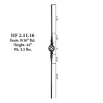 2.11.16 Single Basket Baluster - 44" Satin Black - Image 2