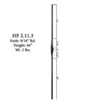 2.11.3 Single Knuckle Baluster - 44" Satin Black - Image 2