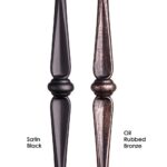 1.1.19 Single Tapered Knuckle Iron Newel Round - Satin Black - Image 3