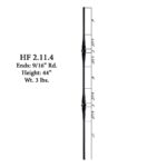 2.11.4 Double Knuckle Baluster - 44" Satin Black - Image 2