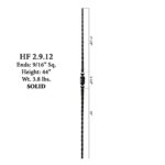 2.9.12 Single Knuckle Tuscan Square Hammered Iron Baluster - Image 2