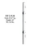 2.9.26 Double Sphere Tuscan Square Iron Baluster - Image 2