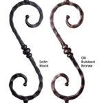 2.9.36 Single Knuckle Scroll Tuscan Square Hammered Iron Baluster - Image 3