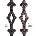 2.9.4 Double Diamond Tuscan Square Hammered Iron Baluster - Image 3