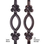 2.9.5 Single Oval Tuscan Square Hammered Iron Baluster - Image 3