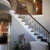 Staircase with 16.1.8 double knuckle Gothic hammered balusters, 44 in tall x 9/16 in square