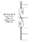 34.1.25-T Large Spiral Scroll Iron Baluster Mega - Image 2
