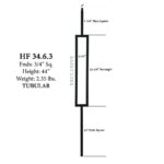 34.6.3 Single Rectangle Iron Baluster Mega - Image 2
