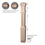 4291 Recessed Panel Box Newel - 6" Sq. x 56" Wooden - Image 2