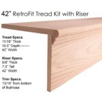 42-60" RetroFit Tread Kit with Riser - Red Oak - Image 2