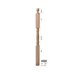 4305E Landing Newel - 3" Sq. x 54" - Red Oak - Image 2