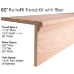42-60" RetroFit Tread Kit with Riser - Red Oak - Image 4