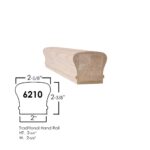 WO-6210-E-IS Straight Handrail – White Oak Wood Handrail - Image 2