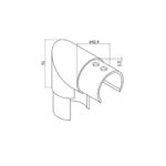 Round Glass Cap Rail Vertical 90 Fitting - Image 2