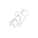 Round Glass Cap Rail Adjustable Fitting Upward - Image 2