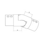 Round Glass Cap Rail Adjustable Fitting Downward - Image 2