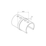 Round Glass Cap Rail Inline Splice Coupler - Image 2