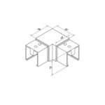 Square Glass Cap Rail 90 Degree Fitting - Image 2