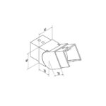 Square Glass Cap Rail Adjustable Angle Vertical Fitting - Image 2