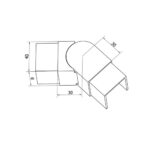Square Glass Cap Rail Adjustable Angle Horizontal Elbow - Image 2
