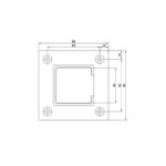 Square Glass Cap Rail Wall Mount Flange - Image 2