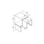 Square Glass Cap Rail Vertical 90 Degree Fitting - Image 2